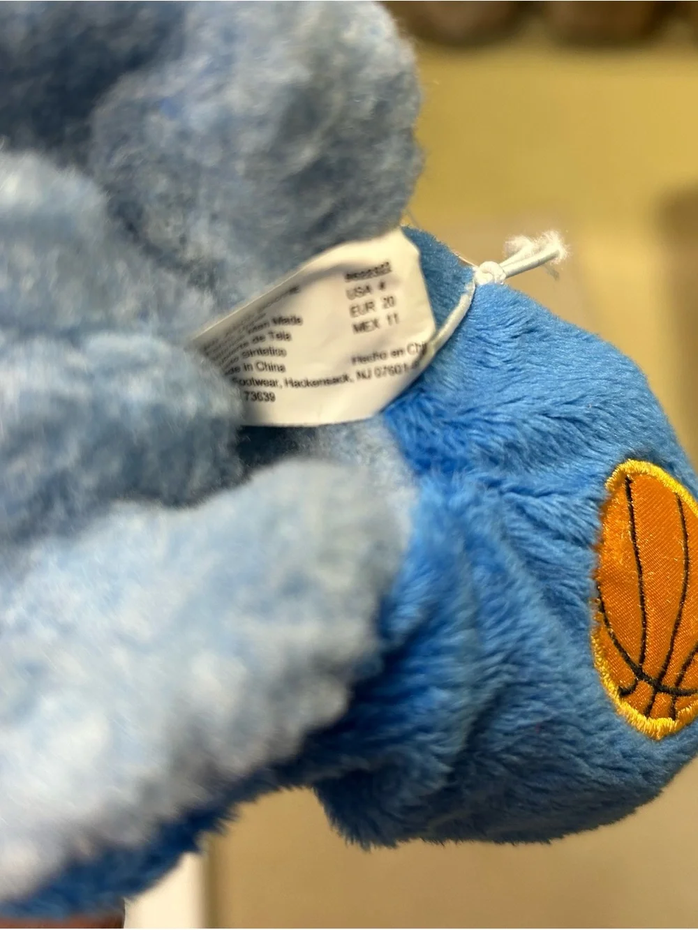 Boys House Slppers Toddler Size 4 Blue Plush B Is For  Basketball